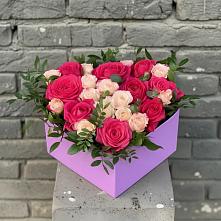 Цветочная композиция из Розы в коробке в Ивановском Курской области