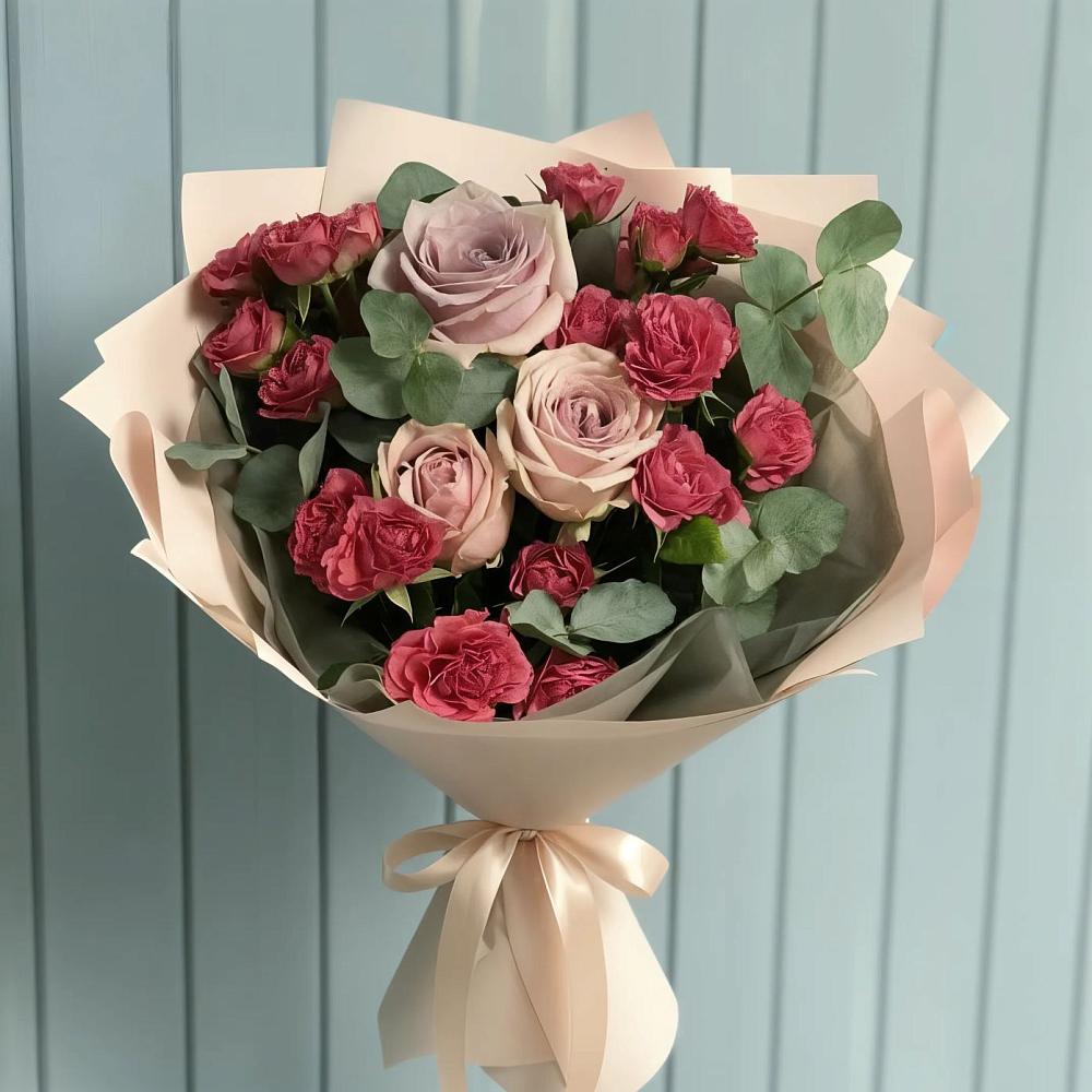 Букет цветов из: Гвоздики и Розы в Ивановском Курской области