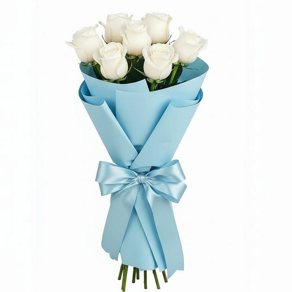 Букет 7 белых роз Проуд в Ивановском Курской области