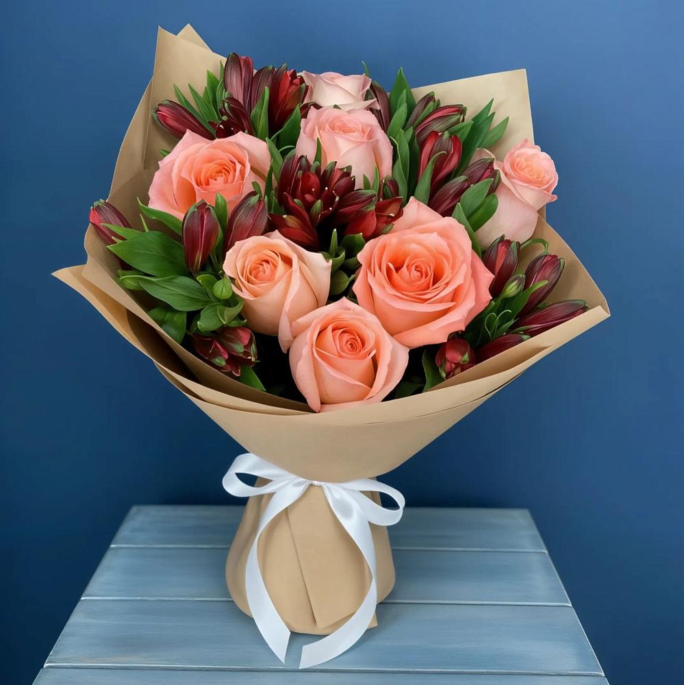 Букет цветов из: Розы и Альстромерии в Ивановском Курской области