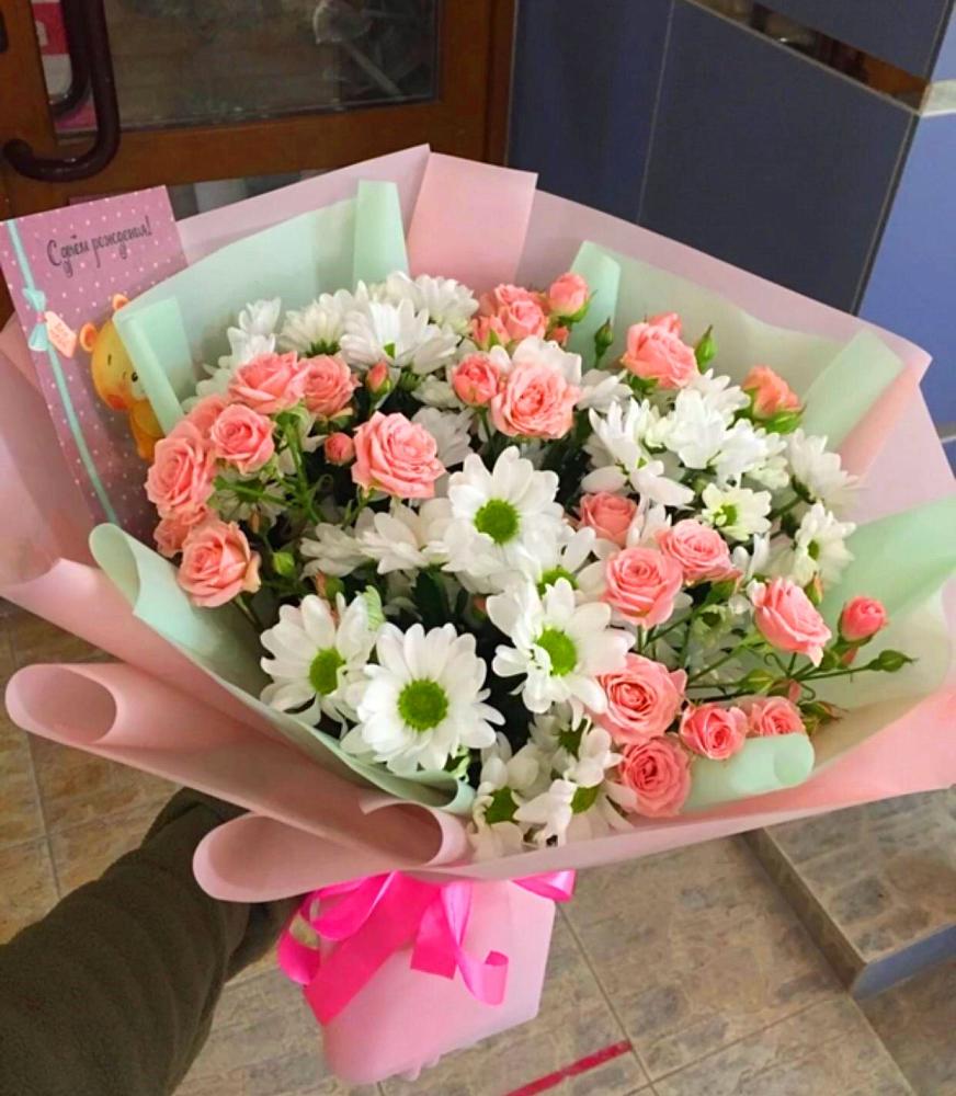Букет цветов из: Розы и Хризантемы в Ивановском Курской области