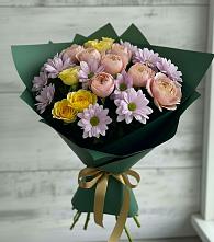 Букет цветов из:  Хризантемы и Розы в Ивановском Курской области