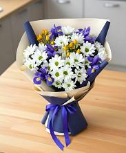 Букет цветов из:  Розы, Ирисы и Хризантемы в Ивановском Курской области