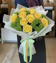 Букет цветов из:  Хризантемы и Розы #REPLACE_PRED# Ивановском Курской области