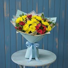 Букет цветов из:  Альстромерии и Хризантемы в Ивановском Курской области